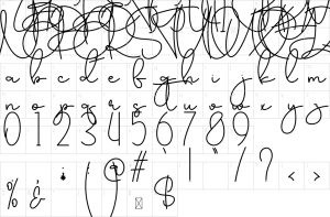 Mapa de caracteres da fonte Darling Nautical Font
