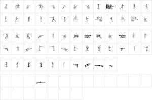 Mapa de caracteres da fonte Das Krieg Font