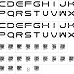 Mapa de caracteres da fonte Dates Detail Font