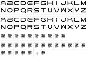 Mapa de caracteres da fonte Dates Detail Font