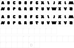 Mapa de caracteres da fonte Day Dreamer Font