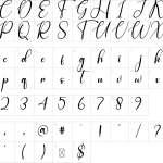 Mapa de caracteres da fonte Daydream Font
