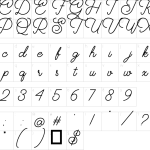 Mapa de caracteres da fonte Daylane Font