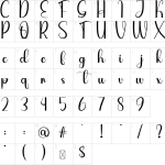Mapa de caracteres da fonte Daylight Font