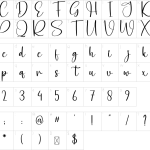 Mapa de caracteres da fonte Daylight Font