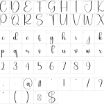 Mapa de caracteres da fonte Daytime Font