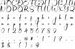 Mapa de caracteres da fonte Dear Santa Font