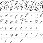 Mapa de caracteres da fonte Dear Story Font