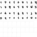 Mapa de caracteres da fonte Death Machine Font