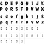 Mapa de caracteres da fonte Death Prison Font