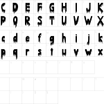 Mapa de caracteres da fonte Death Zombie Font