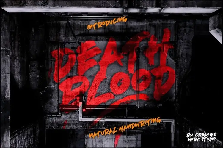 Deathblood Brush Font