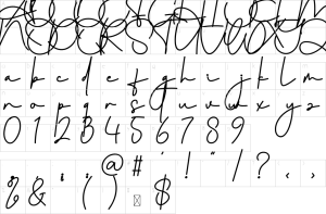 Mapa de caracteres da fonte December Christmas Font