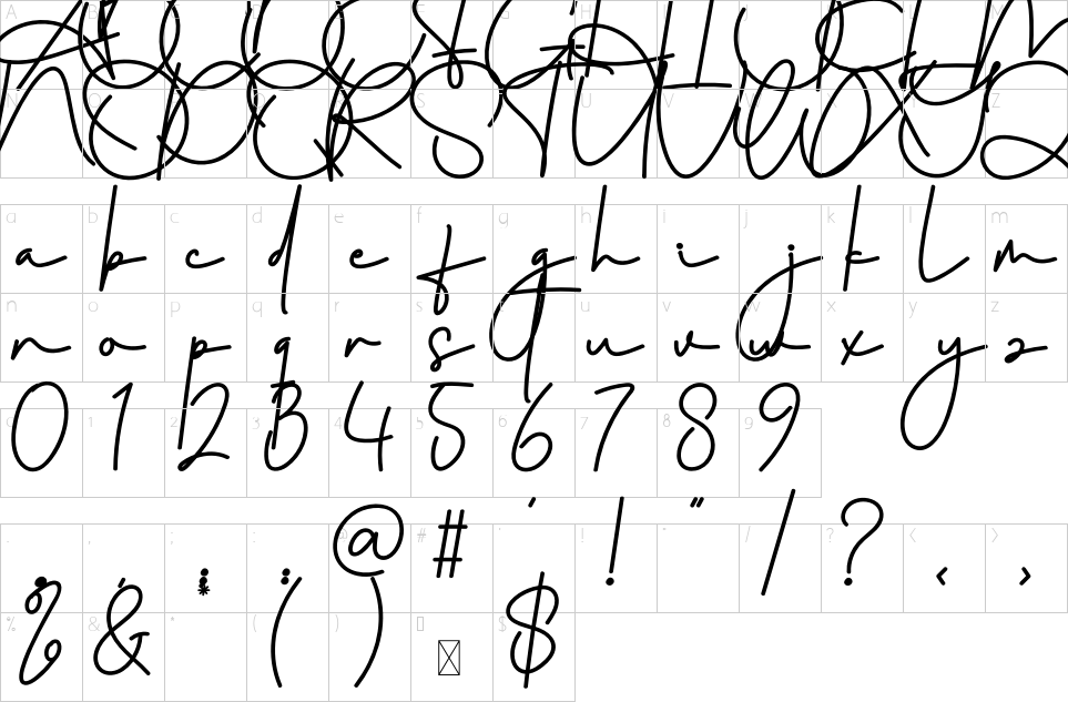 Mapa de caracteres da fonte December Christmas Font