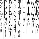 Mapa de caracteres da fonte December Handmade Font
