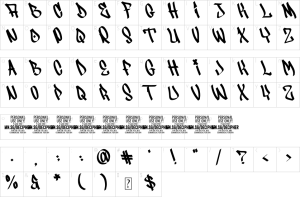 Mapa de caracteres da fonte Decipher Font