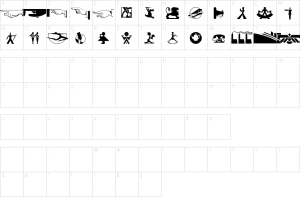 Mapa de caracteres da fonte DecoDingbats Font