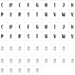 Mapa de caracteres da fonte Decorative Baimbo Font