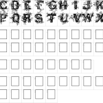 Mapa de caracteres da fonte Deep Woods Font