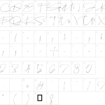 Mapa de caracteres da fonte Delailta Signature Font
