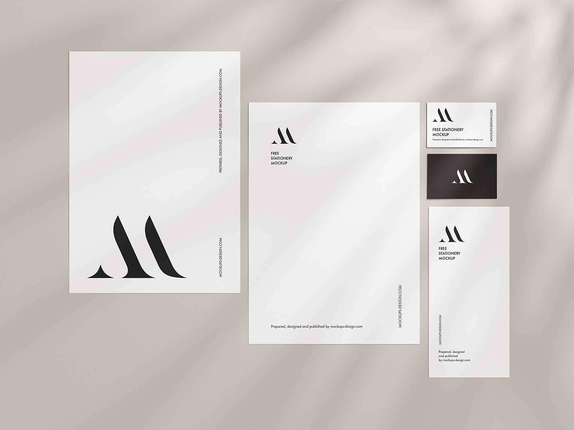 Delicate Shadows Stationery Mockup