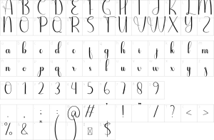 Mapa de caracteres da fonte Delightfull Font