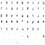 Mapa de caracteres da fonte Delta Echo Font