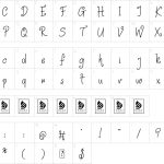 Mapa de caracteres da fonte Delviyani Letter Font
