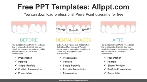 Dental Braces Course PowerPoint Diagram