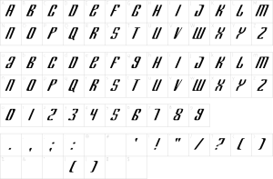 Mapa de caracteres da fonte Department K Font
