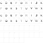 Mapa de caracteres da fonte Depth Of Field Font