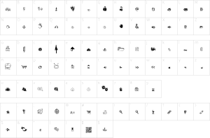 Mapa de caracteres da fonte Derp Icons Font