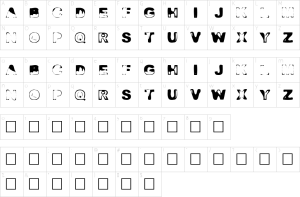 Mapa de caracteres da fonte Desi Font