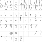 Mapa de caracteres da fonte Destroy Font