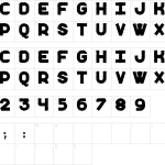 Mapa de caracteres da fonte Destroyed New St Font
