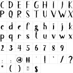 Mapa de caracteres da fonte Devil Story Font