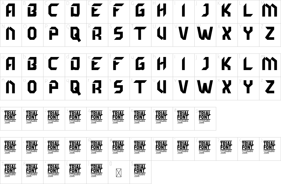 Mapa de caracteres da fonte Devotion Ligatures Font