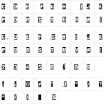 Mapa de caracteres da fonte Dharma Punk Font