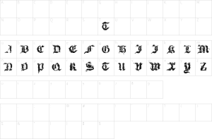 Mapa de caracteres da fonte Diabolique Font