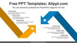 Diagonal Bent Arrows PowerPoint Diagram