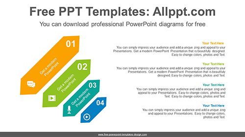 Diagonal hexagonal banner PowerPoint Diagram Template