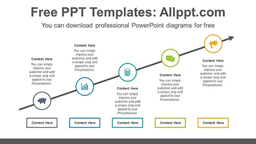 Diagonal up arrow PowerPoint Diagram Template