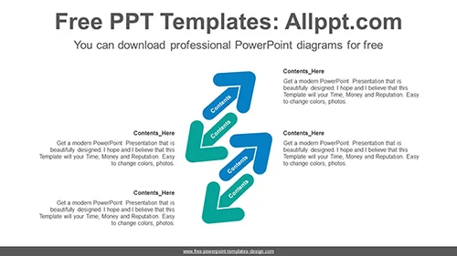 Diagonally pointing arrow PowerPoint Diagram Template