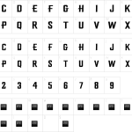 Mapa de caracteres da fonte Diamond Creek Font