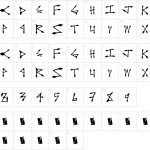 Mapa de caracteres da fonte Diamond Cut Font