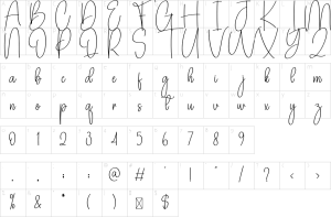 Mapa de caracteres da fonte Diamond Font