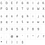 Mapa de caracteres da fonte Diamond Girl Font