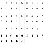 Mapa de caracteres da fonte Diamond Lux Font