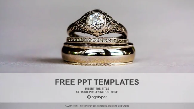 Diamond rings PowerPoint Templates