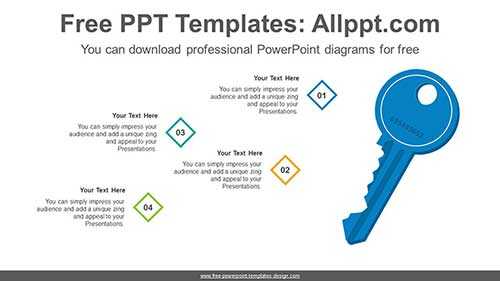 Diamond rising key PowerPoint Diagram